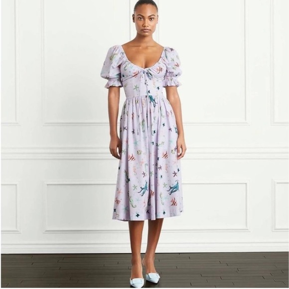 Hill House Lilac Puff Sleeve Dress - Picture 1 of 11